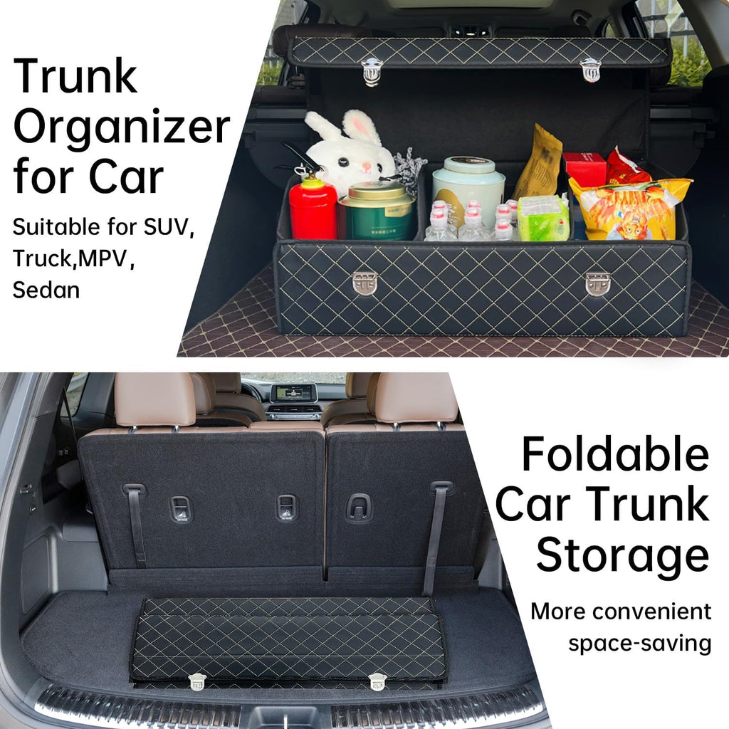 Trunk Organizer for Car With Lid,Foldable Trunk Organizer