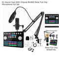 K1 Sound Card with BM800 Professional Metal-Chip Microphone Full Set