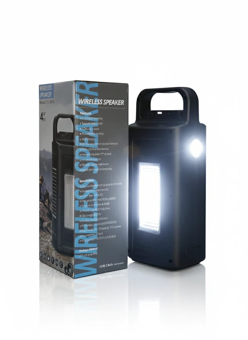 Ktx-1479 Dual 4" Inch Solar Charging Light With Bluetooth Speaker