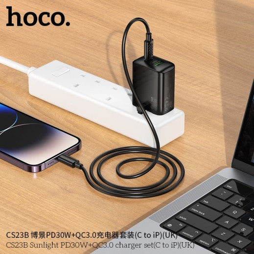 HOCO CS23B Sunlight PD30W+QC3.0 CS23B Charger NEW C to C UK