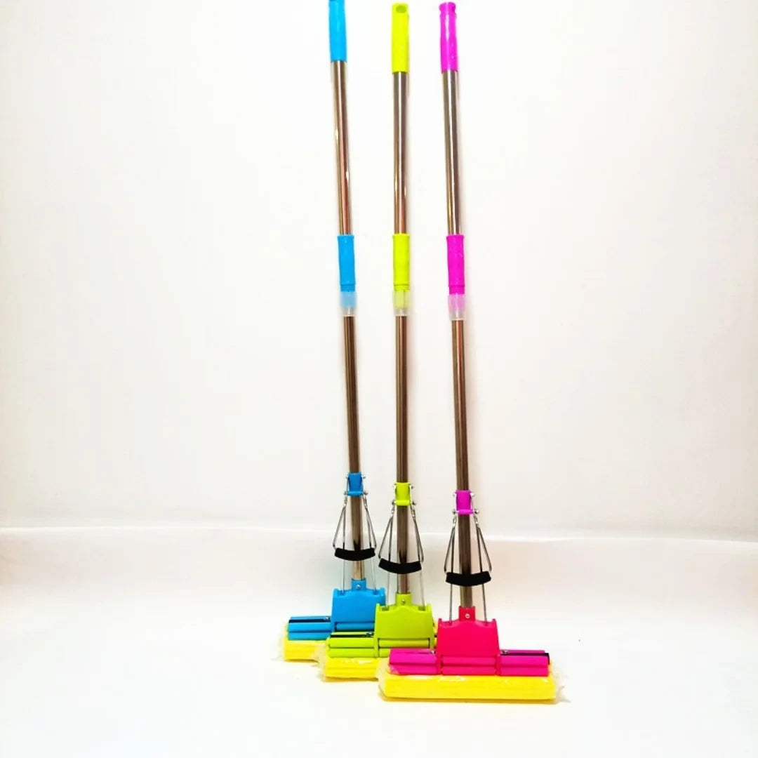 Ultimate Premium Cotton Dust Mop Floor Wash and Clean Squeeze Sponge Double Roller PVA Mop