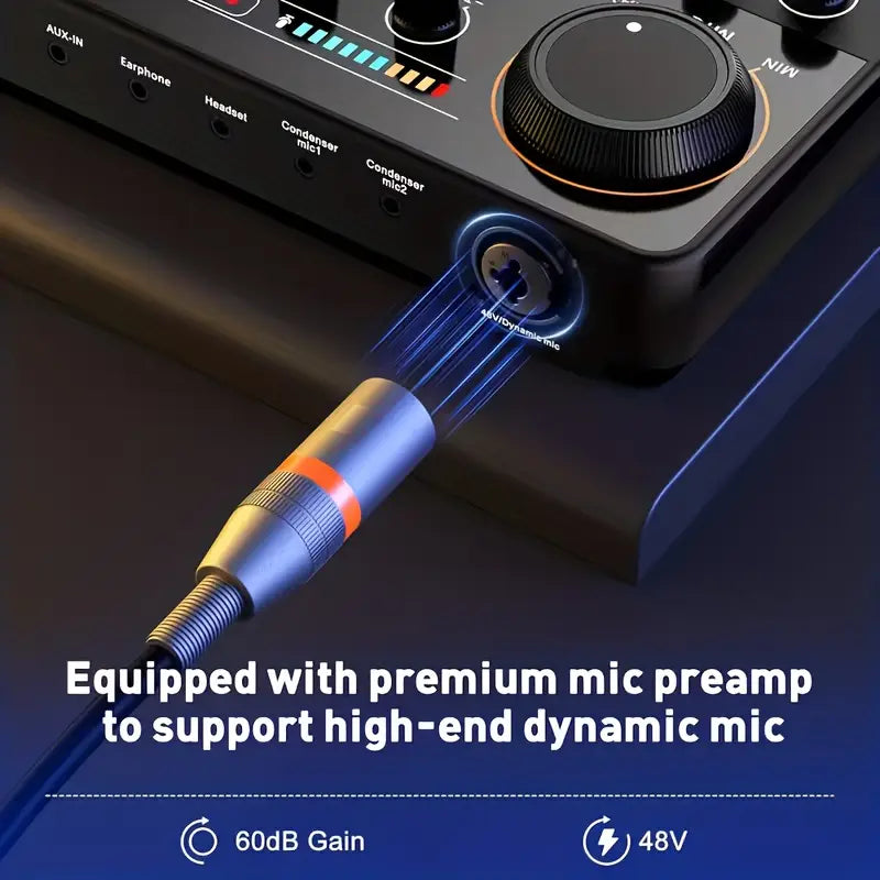 بطاقة صوت P300 مع مجموعة ميكروفون U87P تعمل عبر USB، نظام بث وتسجيل وصوت مباشر متكامل