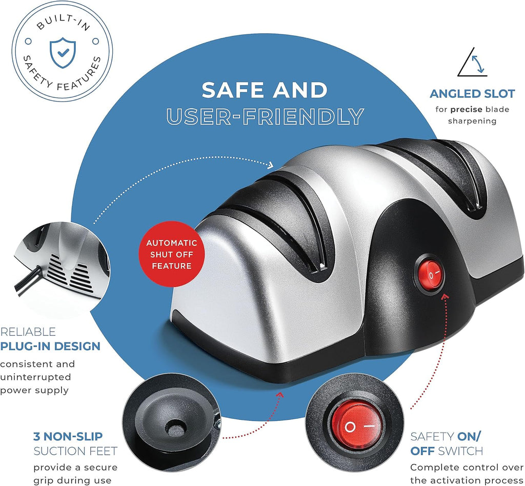 Electric Knife Sharpener Multifunction Fast Grindstone Electric 2 Stage Sharpener Knives Scissors Screwdrivers