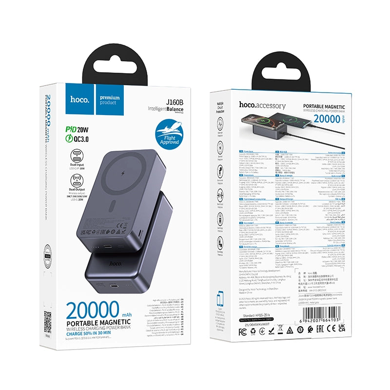 HOCO J160B PD20W 20000mAh Magnetic Power Bank