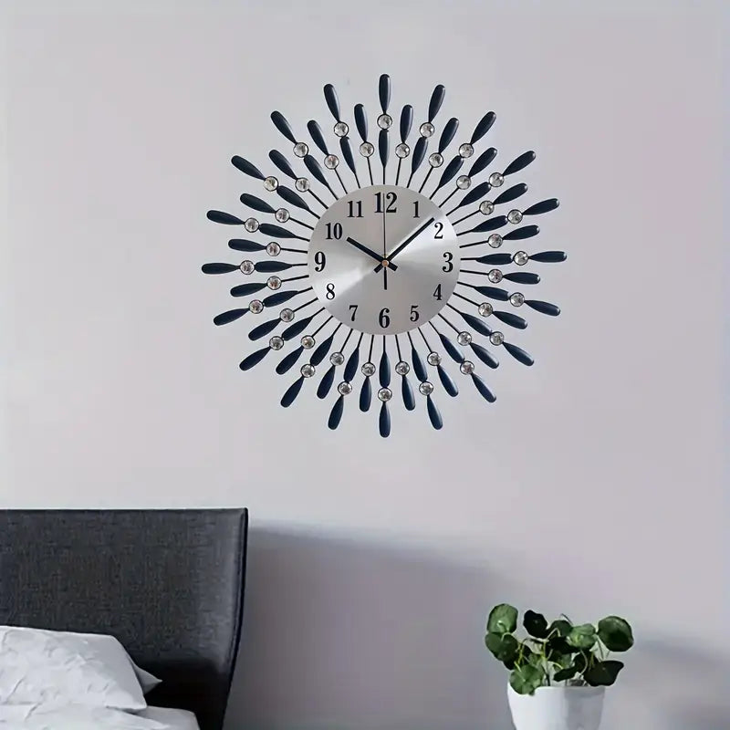 Droplet Design Black Metal Fancy Wall Clock