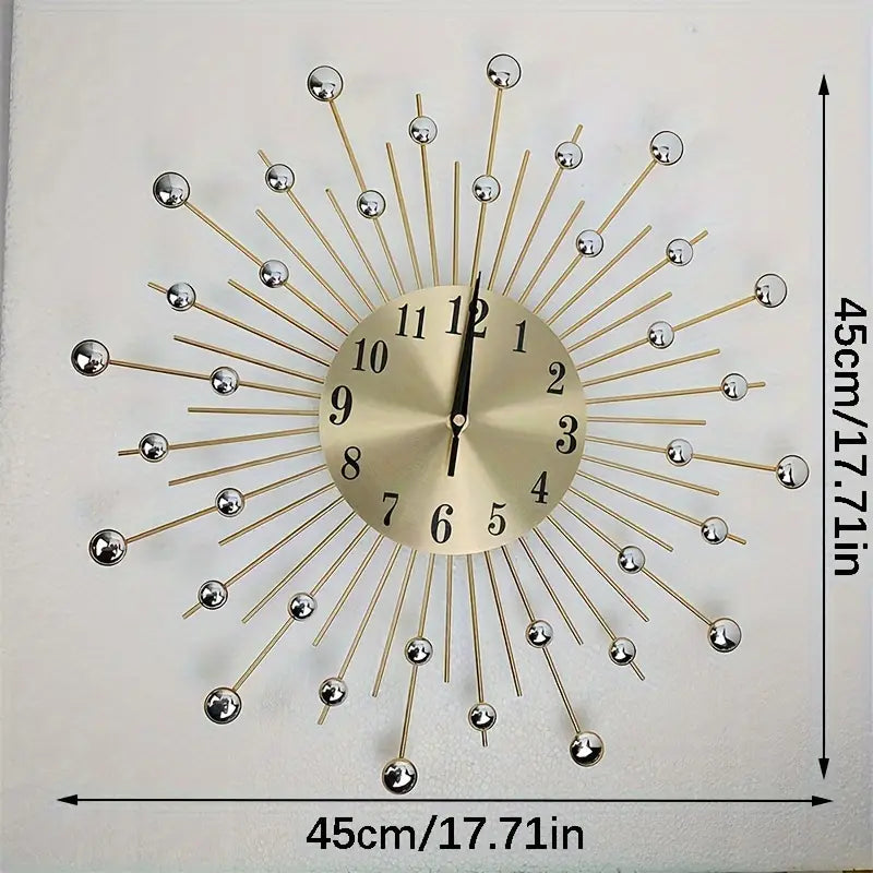 Starry Sky Golden Color Metal Wall Clock