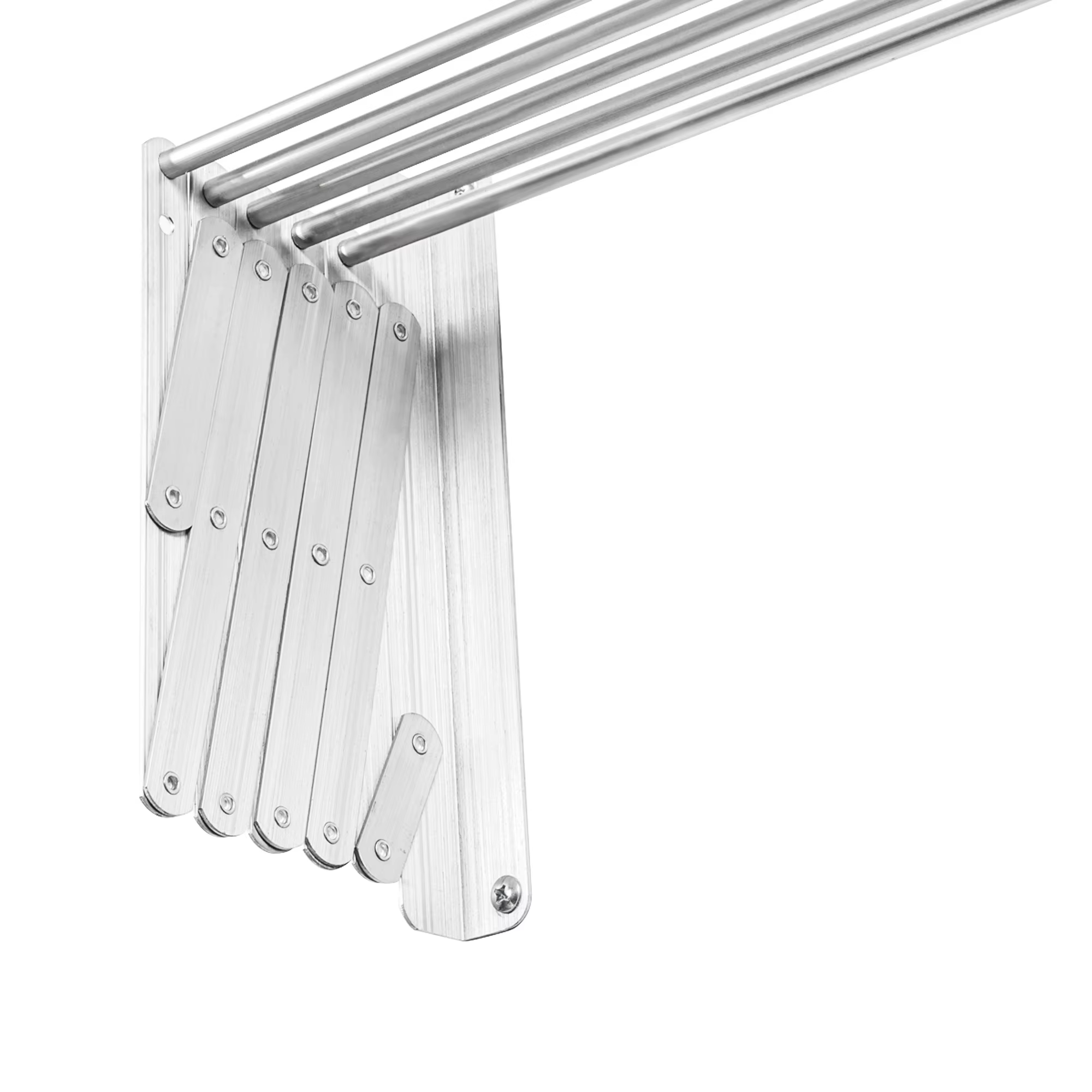 Aluminum Retractable Drying Rack Wall Mounted Clothes Folding Drying Rack for Laundry Room Bathroom