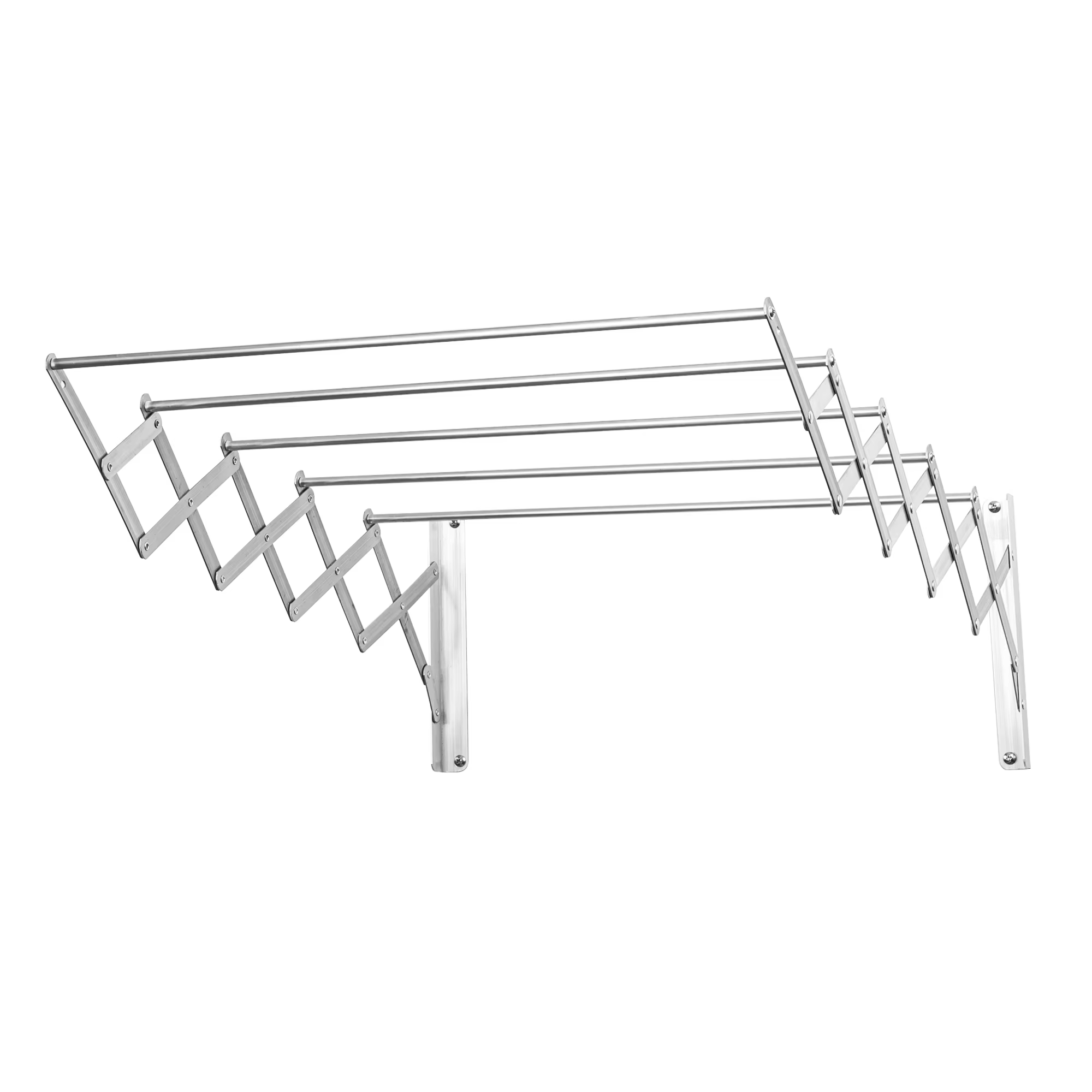 Aluminum Retractable Drying Rack Wall Mounted Clothes Folding Drying Rack for Laundry Room Bathroom