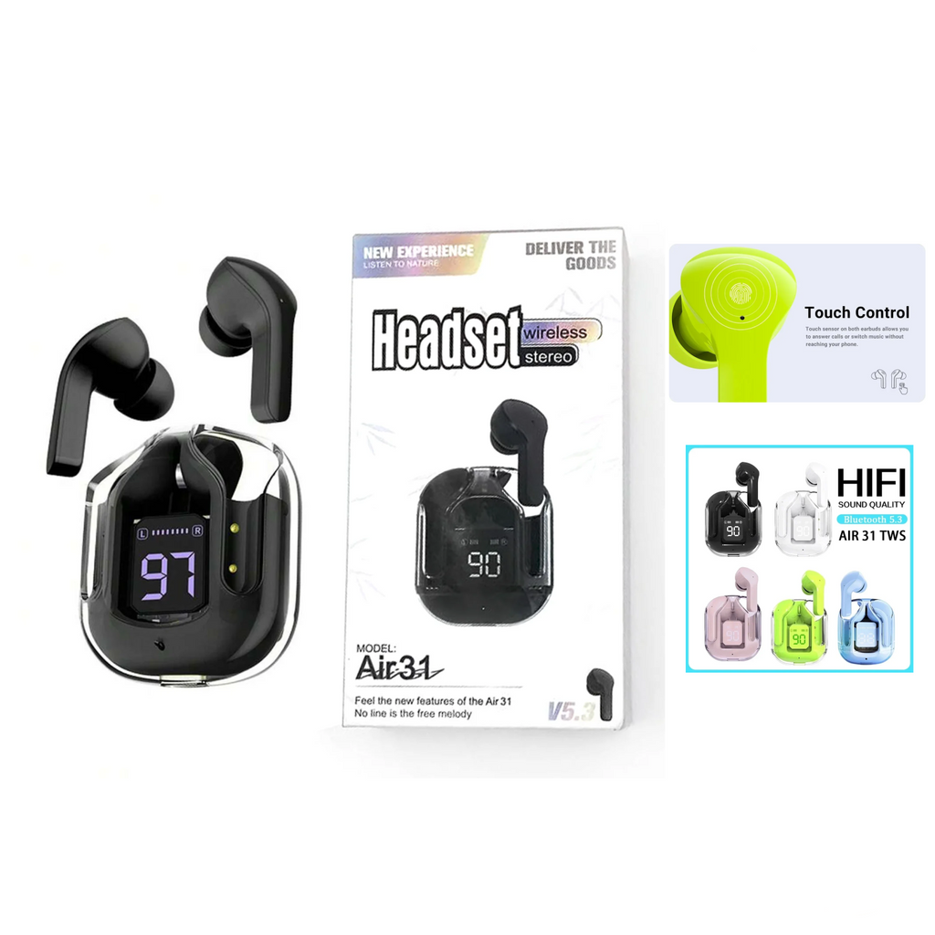 سماعات أذن لاسلكية أنيقة متعددة الألوان من Air 31