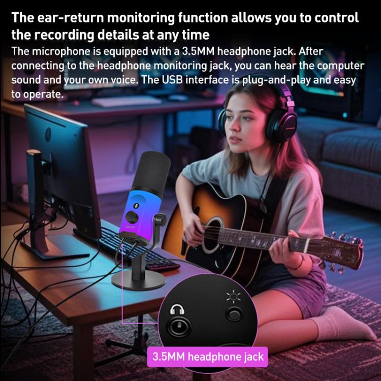 ZX-777 XLR / USB-C RGB Dynamic Microphone