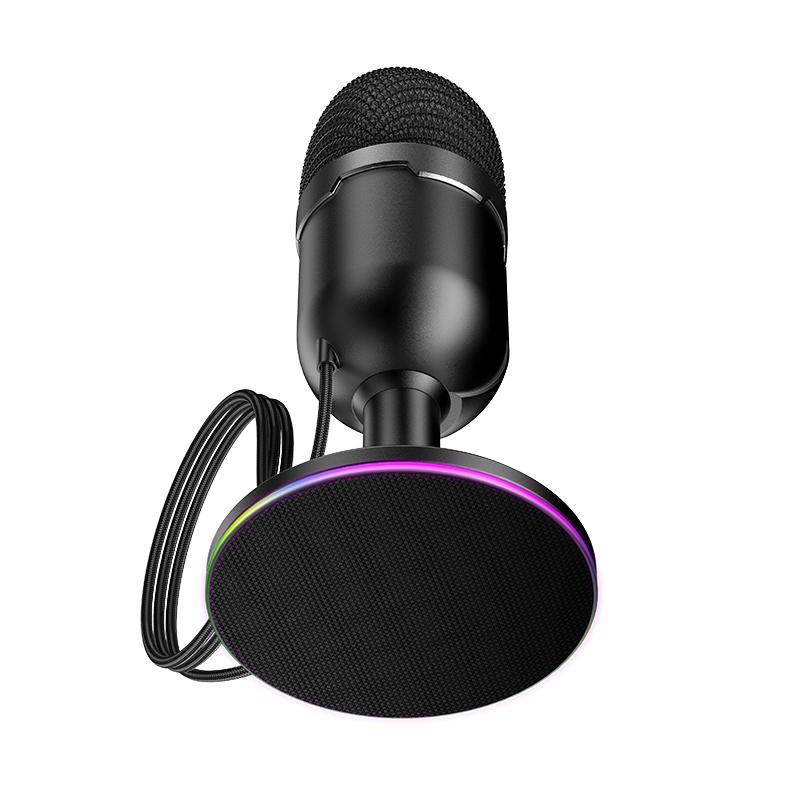 hoco L25 Bright USB-A Port RGB Desktop Microphone(Black)