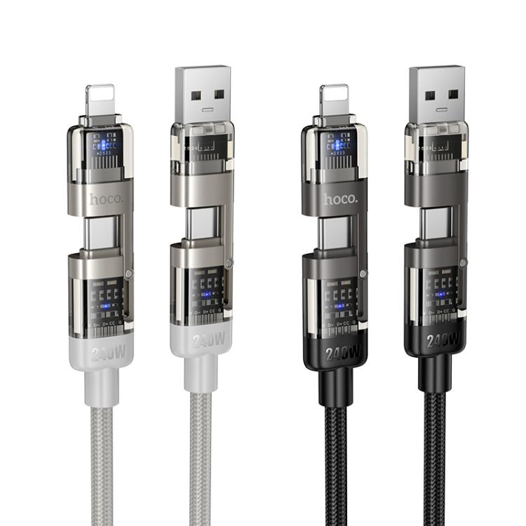 HOCO  U151 240W 4 in 1 USB and Type-C to Type-C and 8 Pin Charging Cable