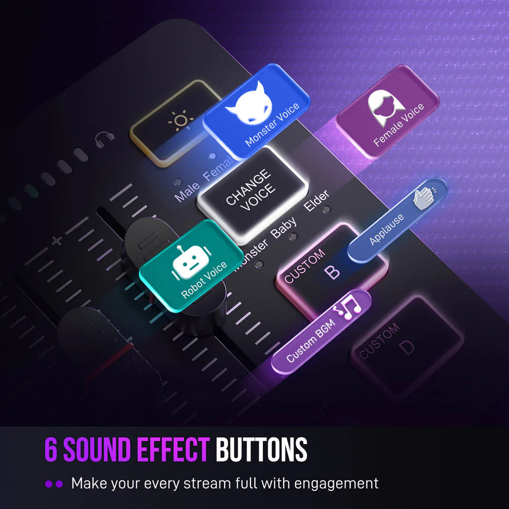 FIFINE SC3 RGB Audio Mixer with ZX-777 RGB Microphone