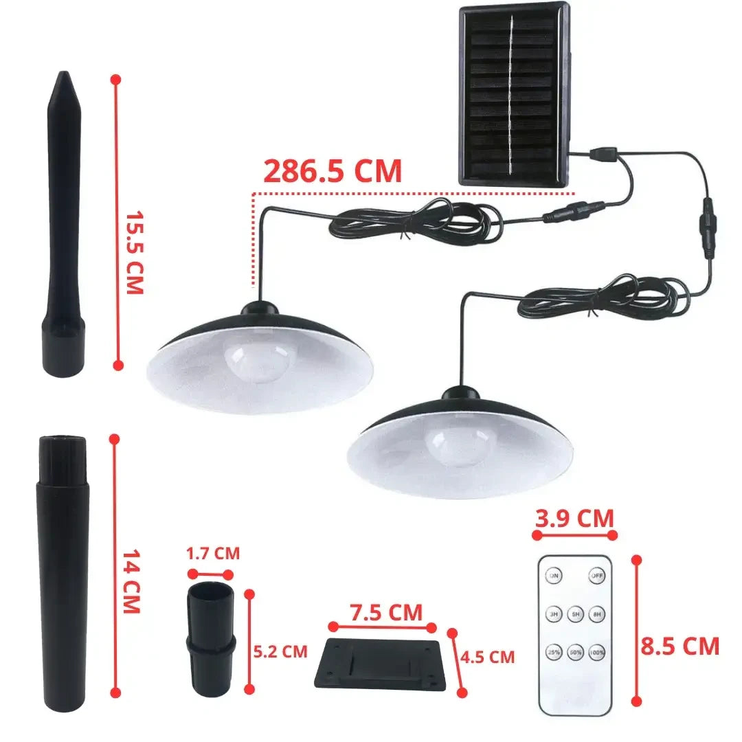 Dual Head Outdoor Solar-Powered Lamp