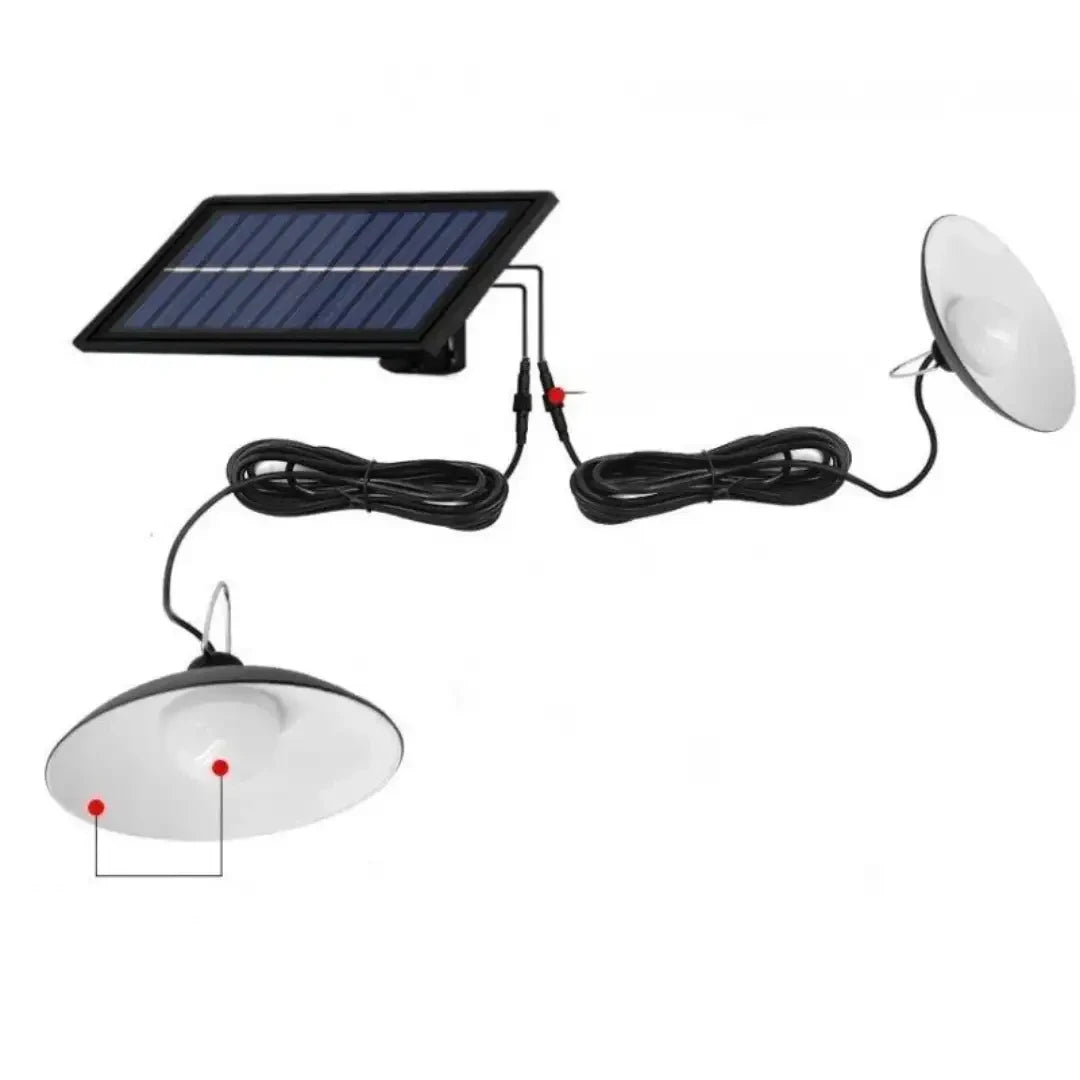Dual Head Outdoor Solar-Powered Lamp