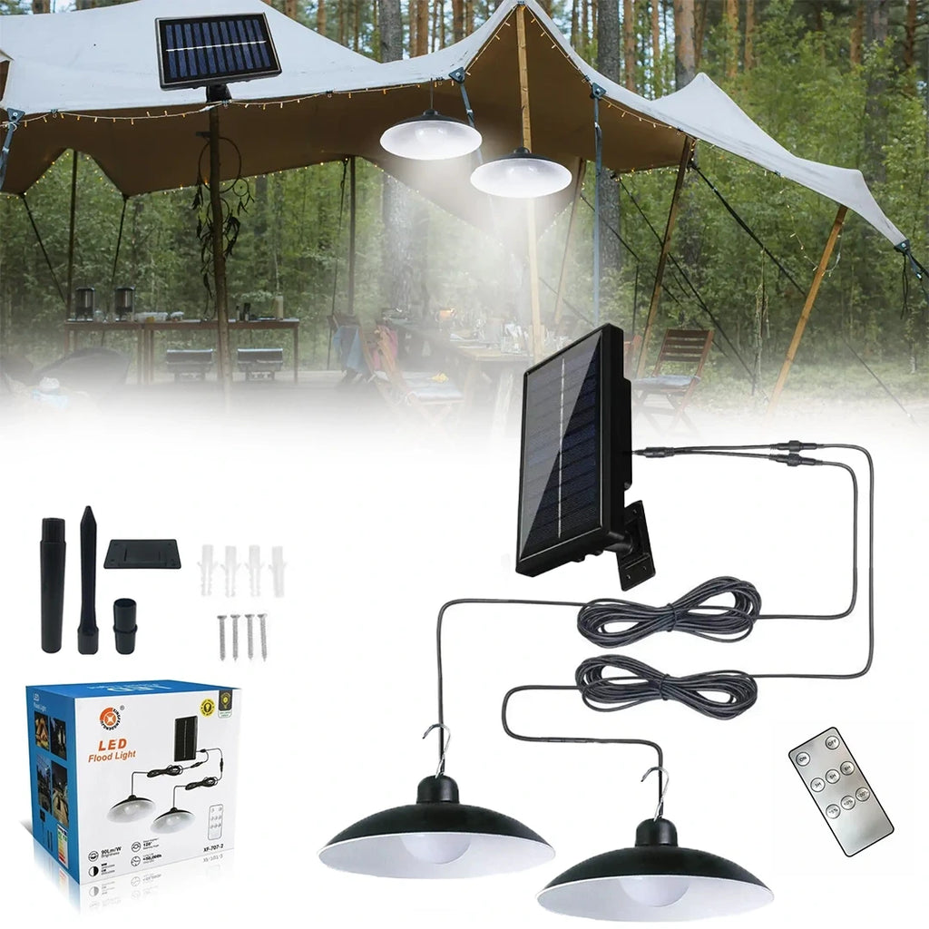 Dual Head Outdoor Solar-Powered Lamp