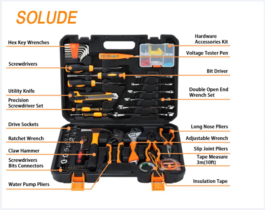 مجموعة أدوات يدوية ذكية مكونة من 53 قطعة من الكماشة الأساسية وأدوات الإصلاح المنزلية والميكانيكية ومجموعة أدوات منزلية محمولة للمبتدئين
