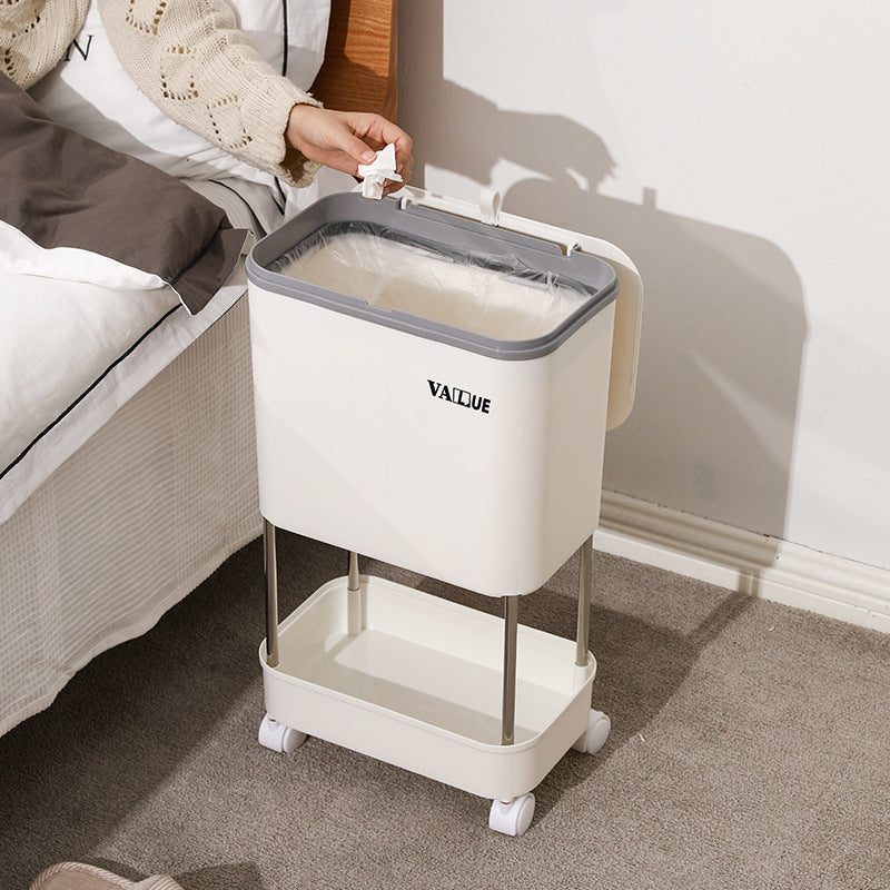 Multi-Layer Garbage / Storage Bin With Lid and Pulley