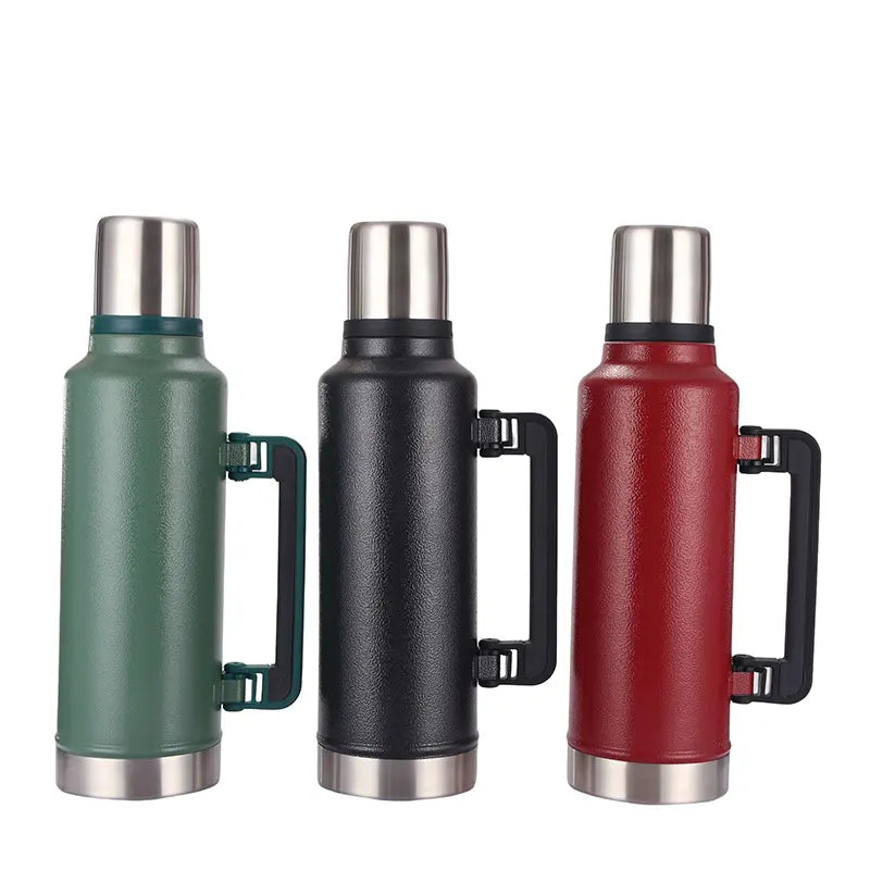Stainless steel thermal water bottle thermos pot vacuum travel flask with handle 1200ml