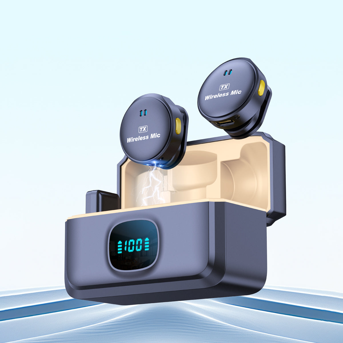 ميكروفون لاسلكي مغناطيسي جديد Q8 مع حافظة شحن، نطاق نقل 30 مترًا، ميكروفون ياقة متوافق مع أجهزة iPhone وAndroid 