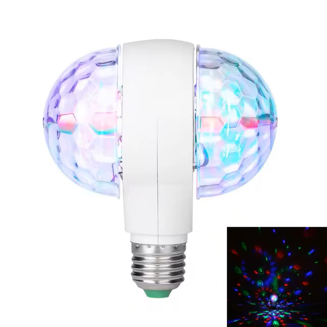 6W Rotating Bulb Light with Dual Head Magic Stage Disco Lamp