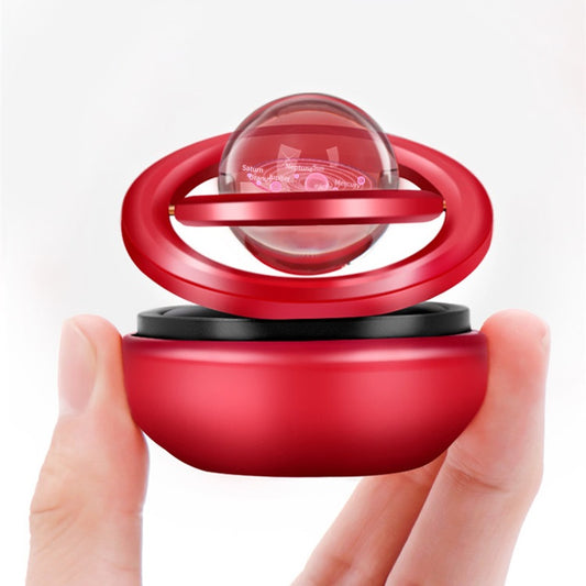 Car Solar Perfume Air Freshener Auto Rotation Double Ring Suspension Essential Oil Diffuser Aromatherapy
