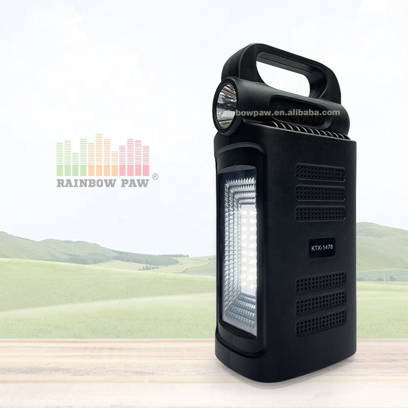 Ktx-1479 Dual 4" Inch Solar Charging Light With Bluetooth Speaker