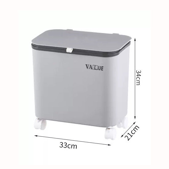 Multi-Layer Garbage / Storage Bin With Lid and Pulley