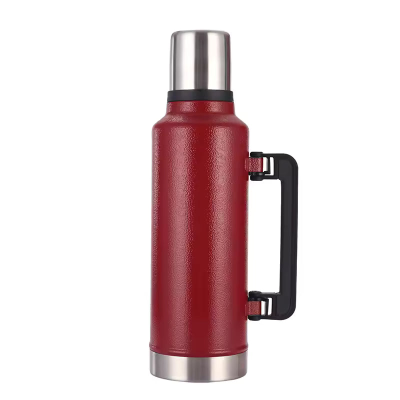 Stainless steel thermal water bottle thermos pot vacuum travel flask with handle 1200ml