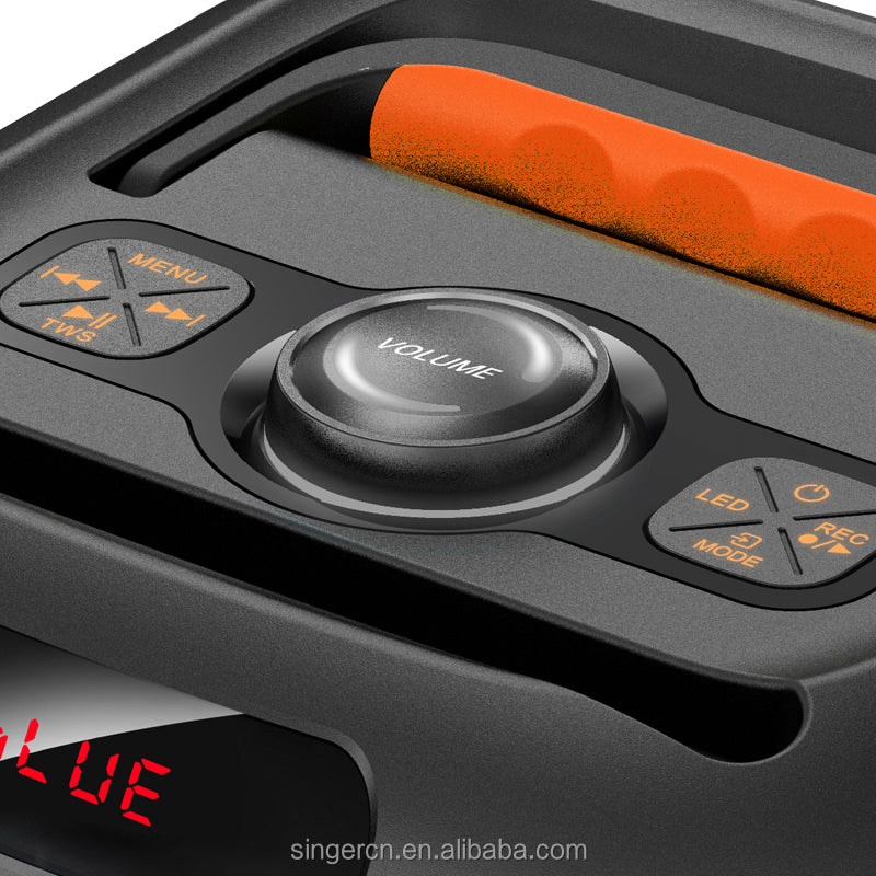 GY-601 6 Inch Stereo Portable Professional Wireless BT Big Speakers Outdoor Dj bluetooth Party Speaker With LED Light