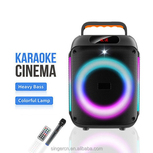 GY-601 6 Inch Stereo Portable Professional Wireless BT Big Speakers Outdoor Dj bluetooth Party Speaker With LED Light