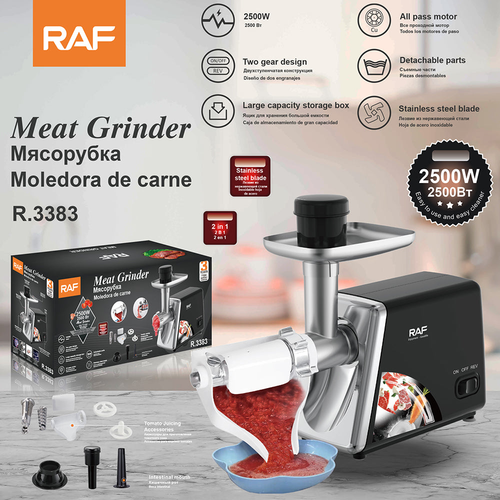 Raf Stainless steel 2500 Watt Electric Meat Grinder, Meat Mincer &amp; Sausage Stuffer