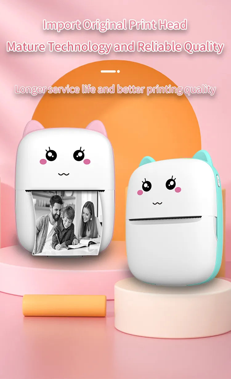 طابعة ملصقات حرارية صغيرة محمولة بواجهة BT مع إمكانية الاتصال بالهاتف المحمول