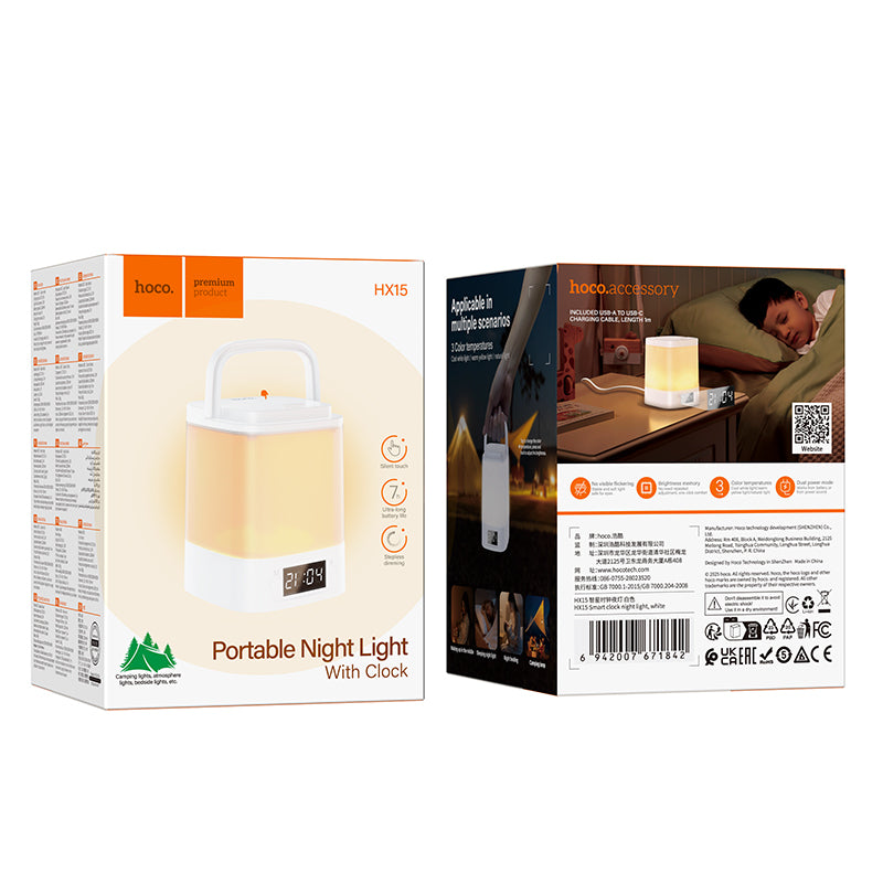 HOCO HX15 Smart Clock night light with three-level brightness adjustment