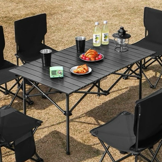 Camping Table with Chairs Set, Portable Folding Table and Seats for 6 People