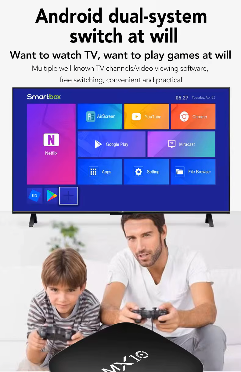 جهاز استقبال تلفزيوني MX 10 4K يعمل بنظام Android