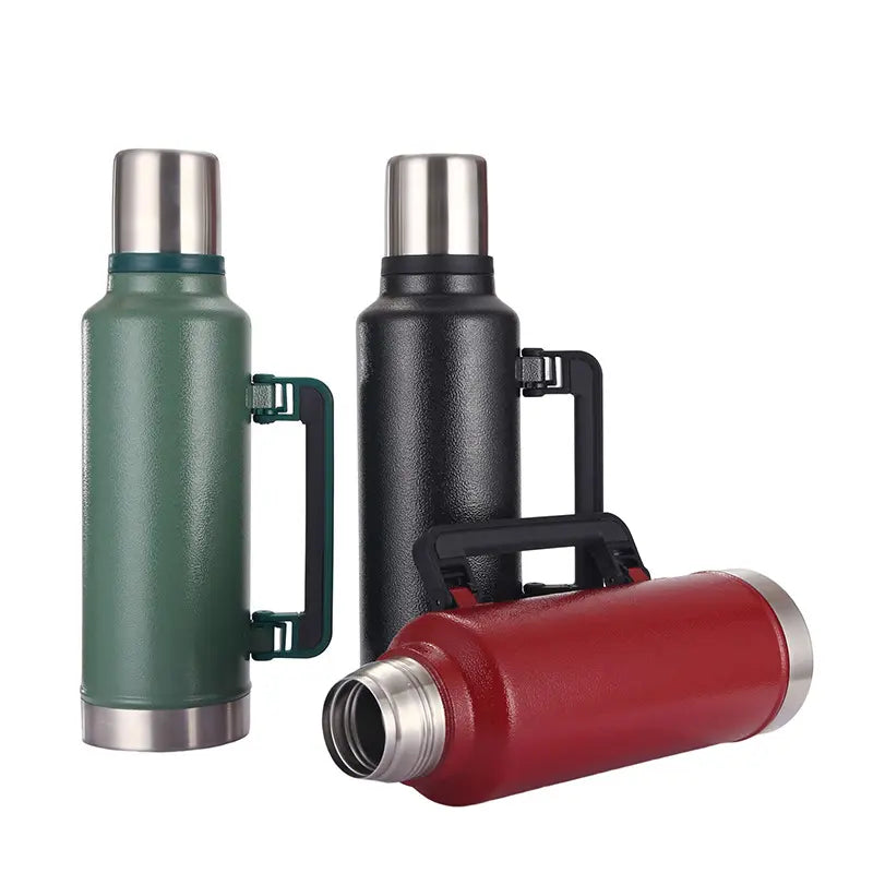 Stainless steel thermal water bottle thermos pot vacuum travel flask with handle 1200ml