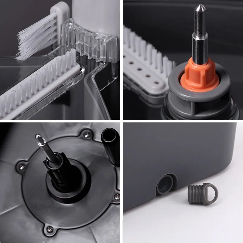 نظام ممسحة ودلو دوار يتضمن ممسحة مزدوجة الطبقات