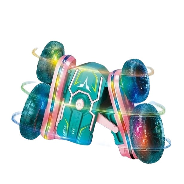 سيارة حركات بهلوانية دوارة 360 درجة مزودة بإضاءة LED للأطفال