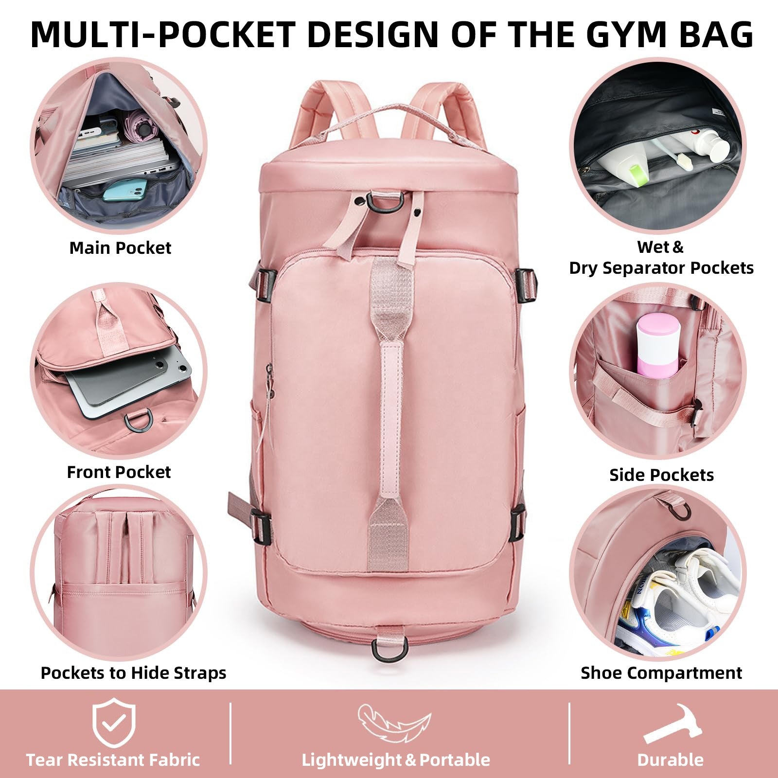 3 in 1 Outdoor Waterproof Large Capacity Travel Backpack Bag