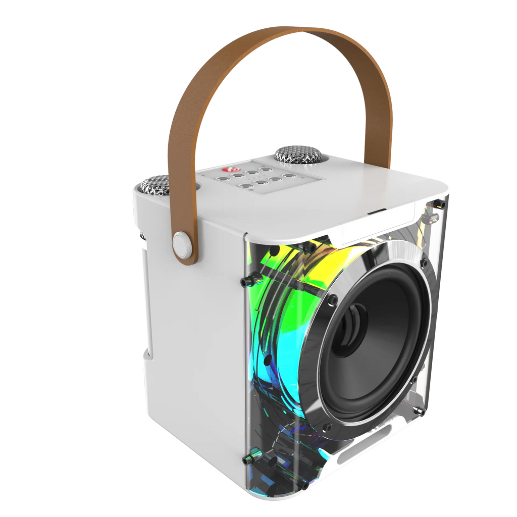 مكبر صوت كاريوكي محمول A99 مزود بميكروفونين 