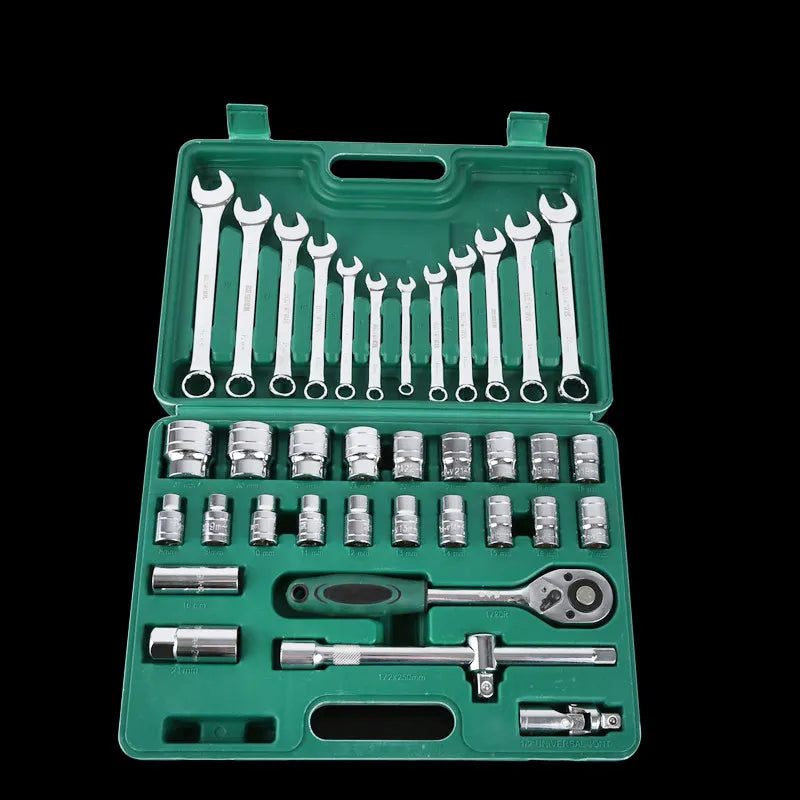 مجموعة أدوات مفتاح ربط من الفولاذ المقاوم للصدأ مكونة من 37 قطعة