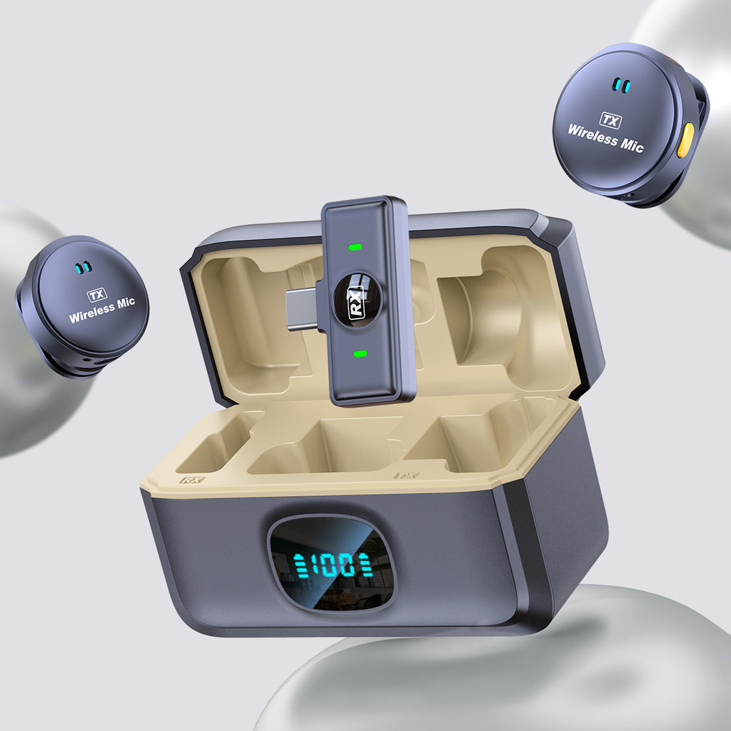 ميكروفون لافالير لاسلكي جديد من Magnet Q8 مع علبة شحن، نطاق نقل 30 مترًا