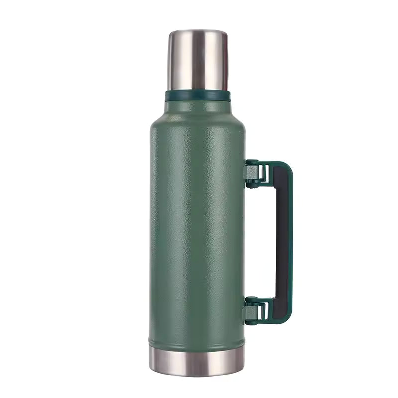 Stainless steel thermal water bottle thermos pot vacuum travel flask with handle 1200ml