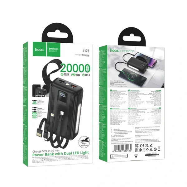 Hoco J173 Jingyao 22.5W+PD20W 20000mAh Power Bank with Four Cables