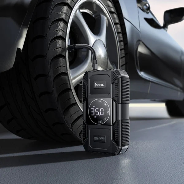 HOCO QS6 Intelligent Air Pump + Emergency Car Jump Starter 8000mAh Power Bank