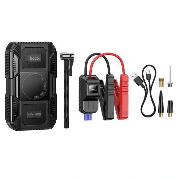 HOCO QS6 Intelligent Air Pump + Emergency Car Jump Starter 8000mAh Power Bank