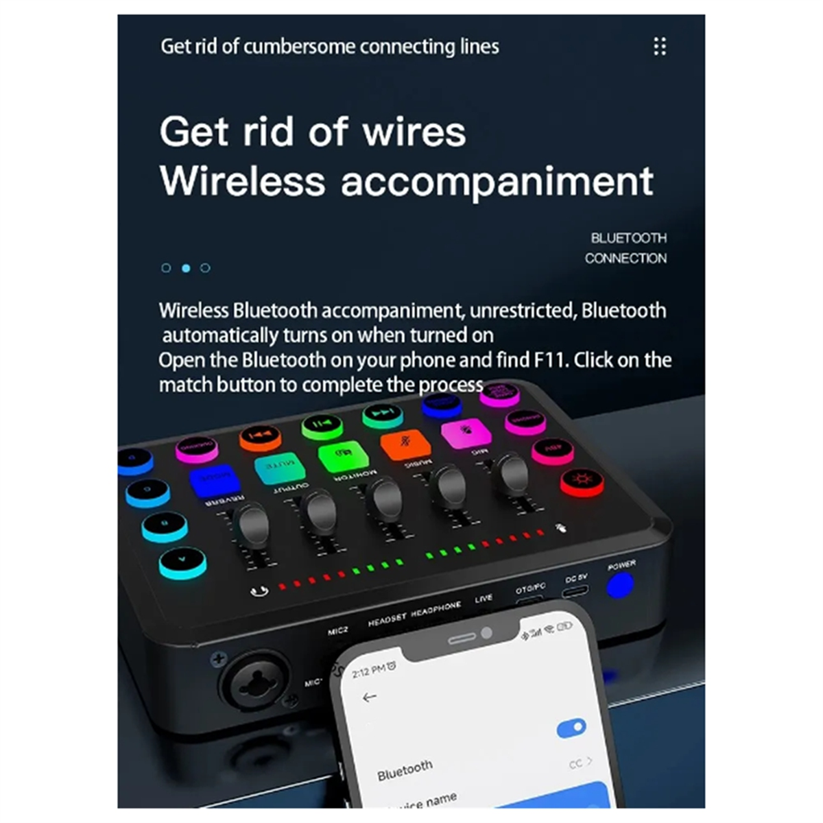بطاقة صوت F11 مع مجموعة ميكروفون Lct 240 كاملة