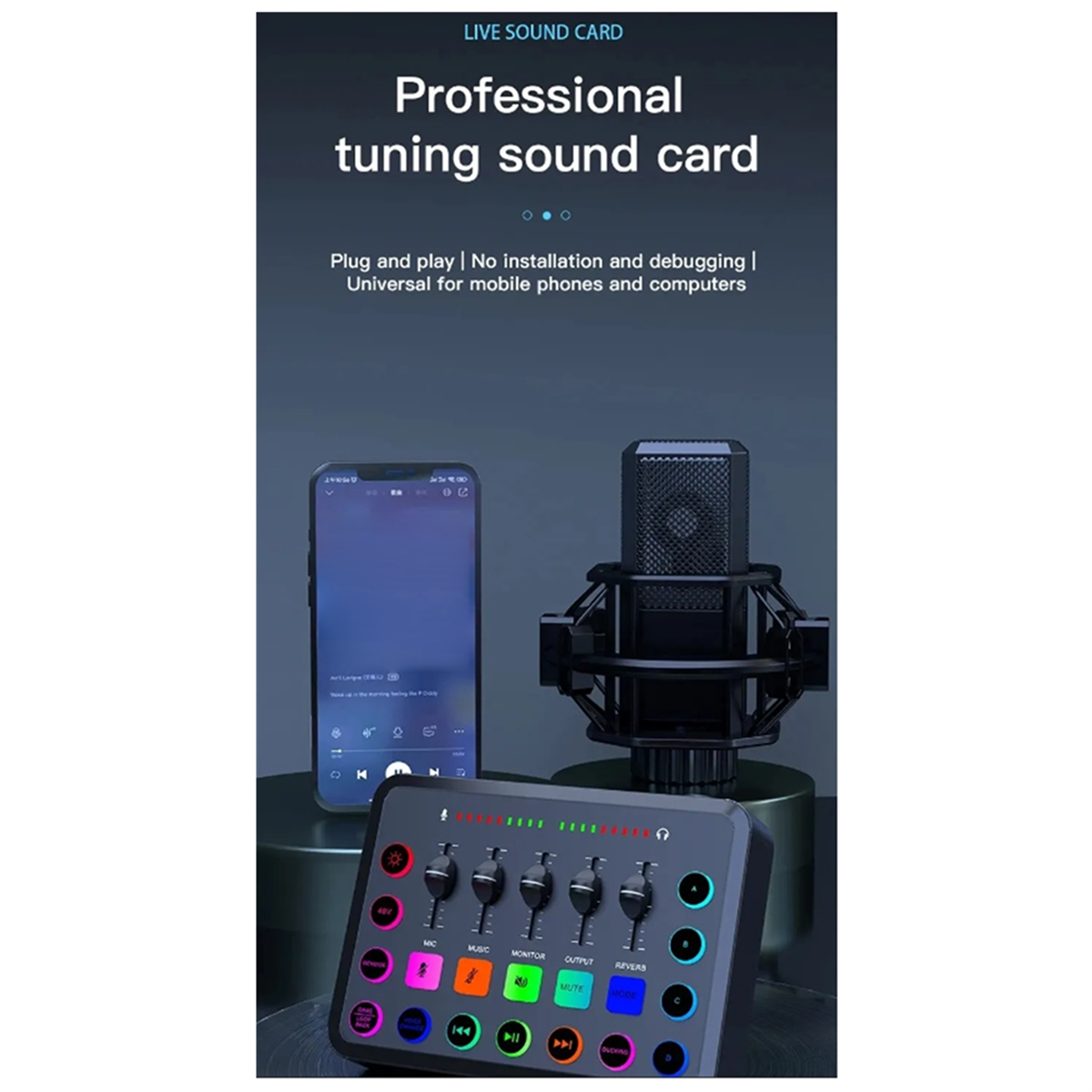 بطاقة صوت F11 مع مجموعة ميكروفون Lct 240 كاملة