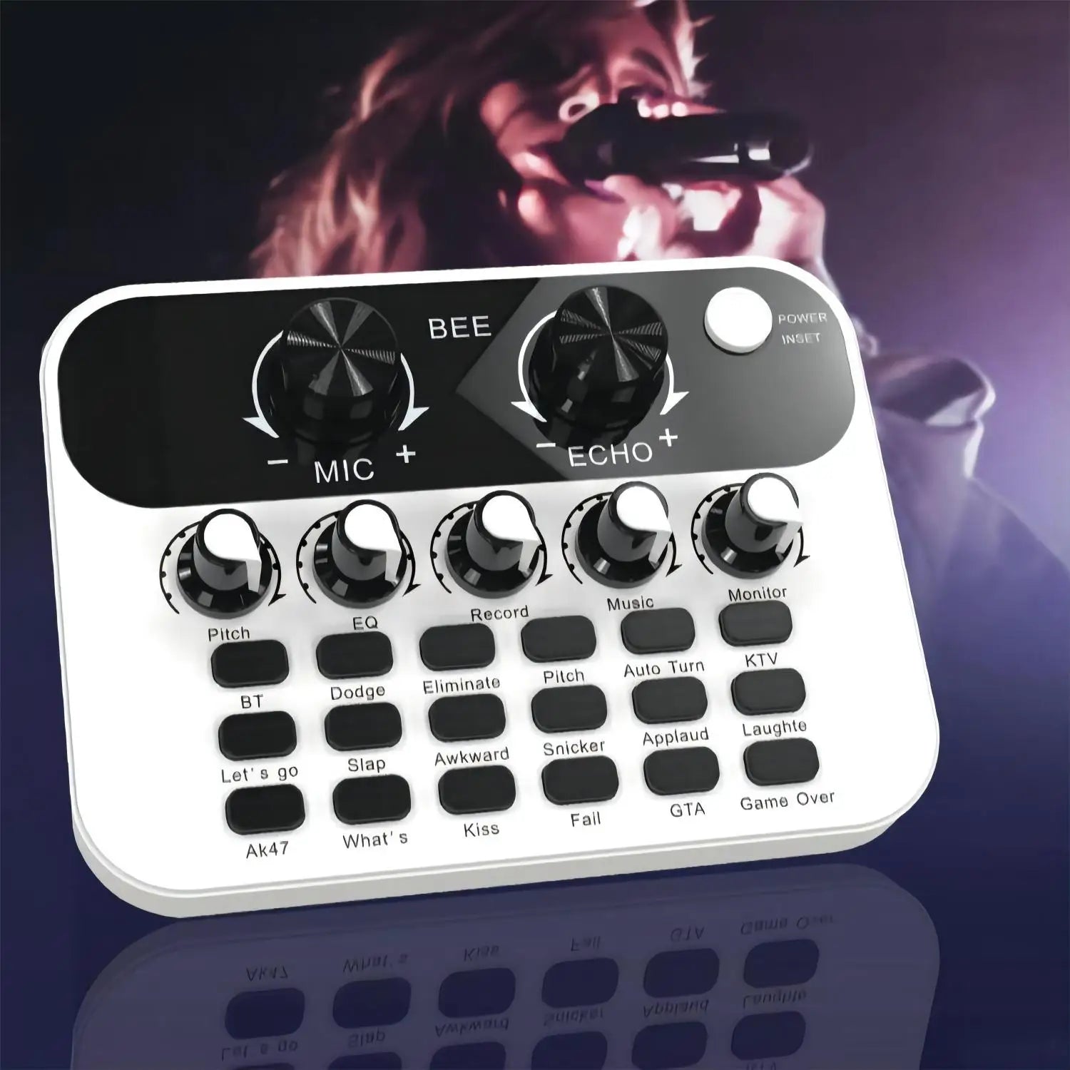 BEE Live Sound Card Bm800 Microphone Set Portable Podcast Mixer with With Studio Effects